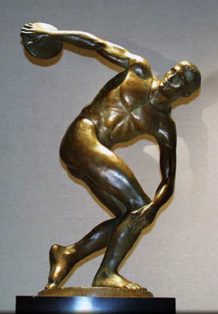 Discus Thrower Bronze Sculpture 1995 30 in - Large Sculpture by Felix de Weldon
