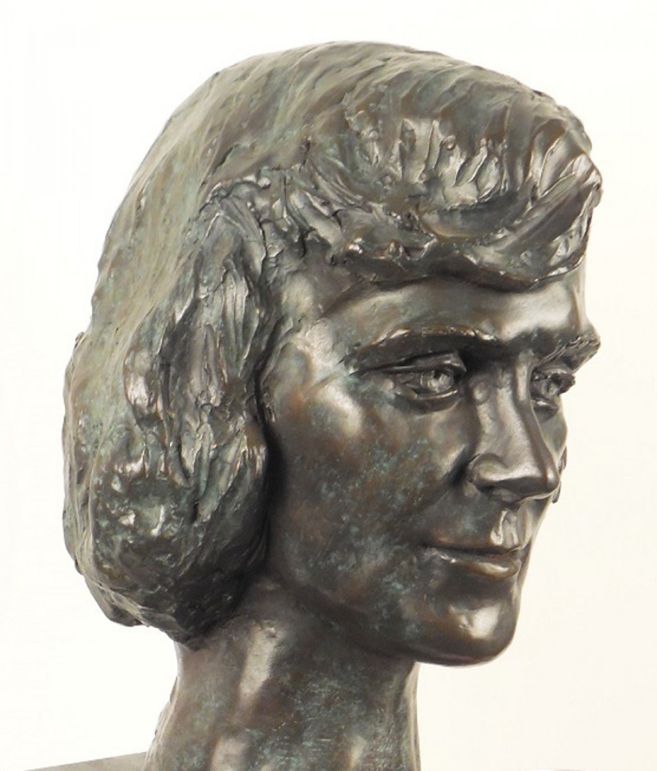 Young Woman Bronze Life Size Sculpture 1982 12 in Sculpture by Felix de Weldon