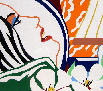 Bedroom Face With Orange Wallpaper 1987 Limited Edition Print - Tom Wesselmann