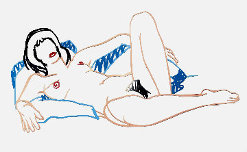 Monica Lying on Blanket Enamel Steelcut 1988 40 in Sculpture - Tom Wesselmann Monica Lying on Blanket Enamel Steelcut 1988 40 in Sculpture - Tom Wesselmann