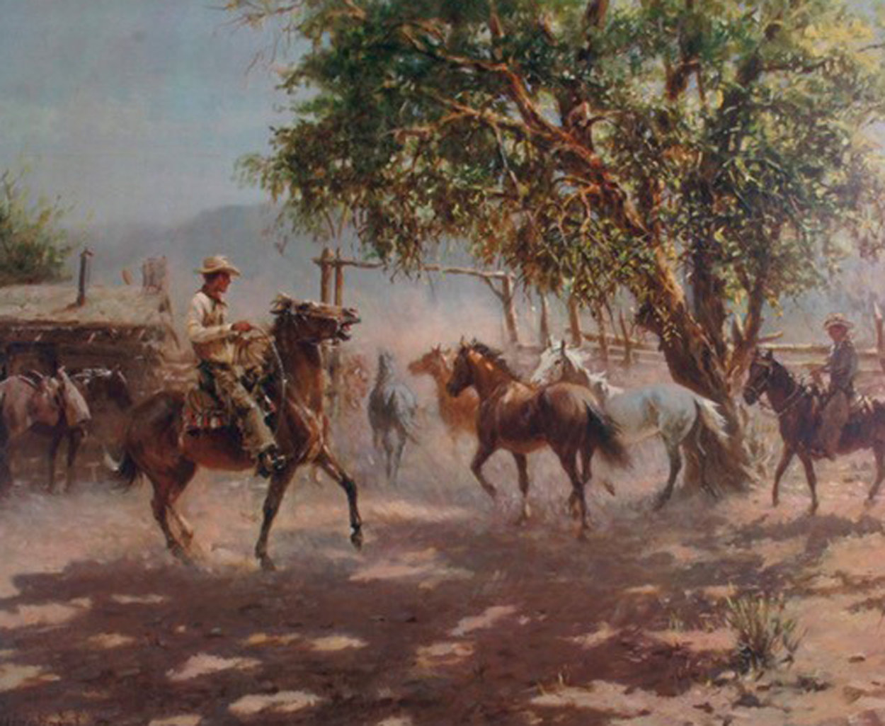 Corraling the Cavvy Limited Edition Print by Olaf Wieghorst Corraling the Cavvy Limited Edition Print by Olaf Wieghorst
