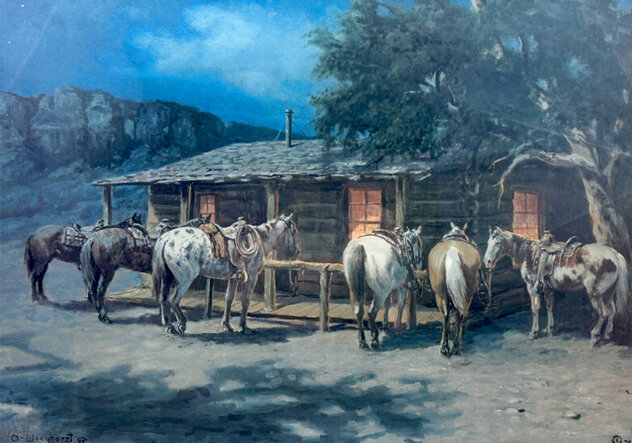 Boys in the Bunkhouse AP 1976 Limited Edition Print by Olaf Wieghorst