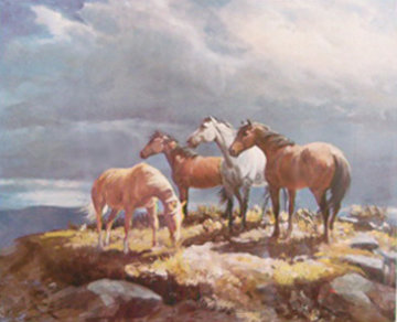 Range Horses AP 1985 Limited Edition Print - Olaf Wieghorst Range Horses AP 1985 Limited Edition Print - Olaf Wieghorst