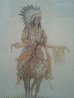 Indian Chief on Horse Watercolor Watercolor by Olaf Wieghorst - 1