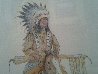 Indian Chief on Horse Watercolor Watercolor by Olaf Wieghorst - 6