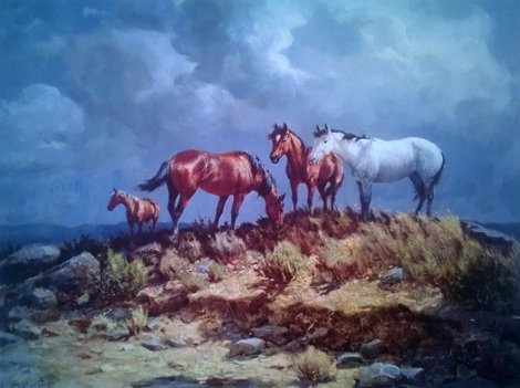 Range Ponies Limited Edition Print - Olaf Wieghorst