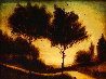 Twin Trees at Twilight 2010 23x27 Original Painting by Edward Walton Wilcox - 0