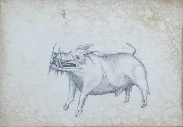 Angry Boren 2012 9x12 Drawing by Edward Walton Wilcox