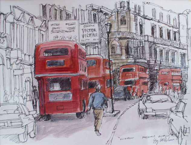 London Theater District 9x11 Drawing by Gregory Wilhelmi