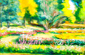 La Placida Gardens 2005 17x21 Original Painting - Gregory Wilhelmi