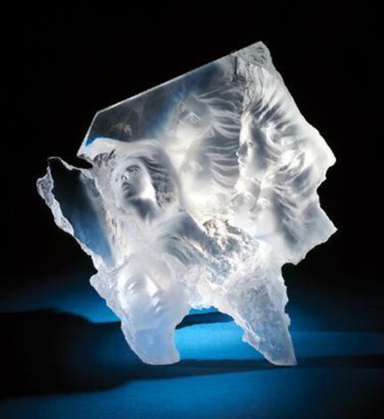 Atlanteans III Odyssey Sculpture --  Acrylic Sculpture 1991 18 in Sculpture - Michael Wilkinson
