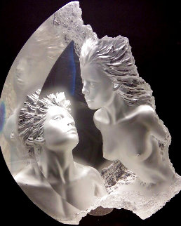 Terra Luna - Moonscape Acrylic Sculpture 1992 22 in Huge Sculpture - Michael Wilkinson