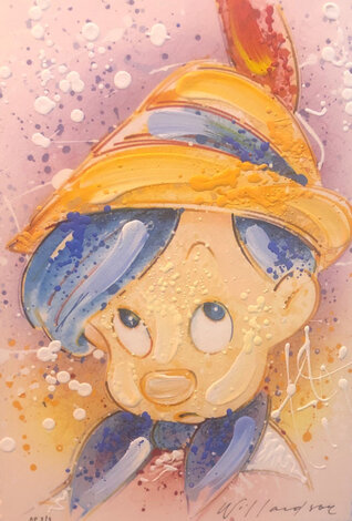 Wood-n It Be Nice AP Embellished  - Pinnochio - Disney Limited Edition Print - David Willardson