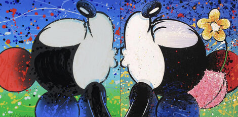 Lovey and Dovey Diptych 2006 - Framed Embellished Serigraph Diptych  - Disney Limited Edition Print - David Willardson