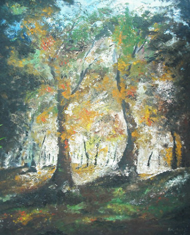 Untitled Forest Painting - Landscape 1965 - 20x29 Original Painting - William Kirkpatrick Vincent