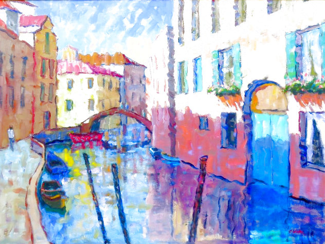 Colors in Venice 49x39 - Huge - Italy Original Painting by Connie Winters