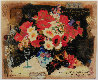 Flowers With a Glass of Wine Embellished Limited Edition Print by Tanya Wissotzky - 1