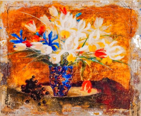 My Flower of Love 35x41 Huge Original Painting - Tanya Wissotzky
