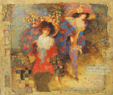 Woman with a Fan 19x23 Original Painting - Tanya Wissotzky Woman with a Fan 19x23 Original Painting - Tanya Wissotzky