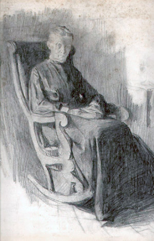 Woman in Rocking Chair 1902 Works on Paper (not prints) - William Balfour Ker