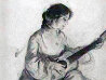 Woman with Guitar 1902 11x14 Drawing by William Balfour Ker - 1