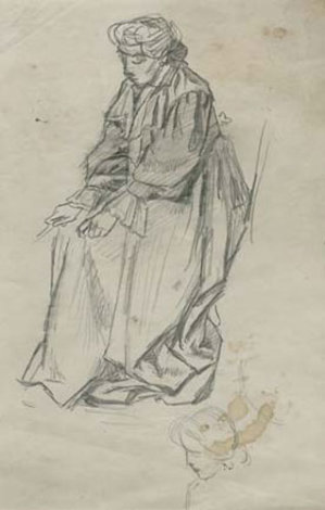 Woman Study 1904 Drawing - William Balfour Ker
