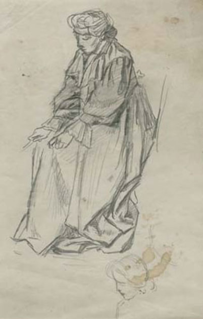 Woman Study 1904 Drawing by William Balfour Ker