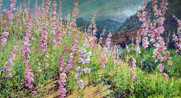 Wild Foxgloves II 52x74 Original Painting - Alan Wolton Wild Foxgloves II 52x74 Original Painting - Alan Wolton