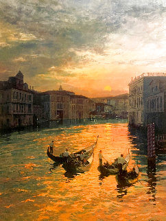 O Sole Mio - Venice 84x63 Huge - Italy Original Painting - Alan Wolton