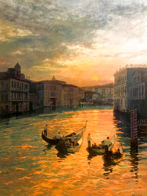 O Sole Mio - Venice 84x63 Huge - Italy Original Painting by Alan Wolton