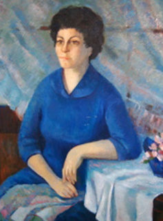 Portrait of a Lady 1966 52x40 Original Painting - Barbara Wood Portrait of a Lady 1966 52x40 Original Painting - Barbara Wood