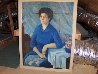 Portrait of a Lady 1966 52x40 Huge Original Painting by Barbara Wood - 1