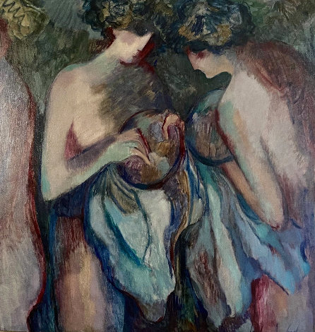 Blue Nudes Original Painting - Barbara Wood