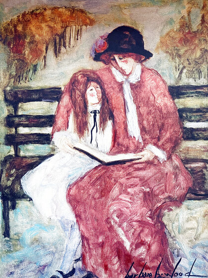 Untitled Portrait of Mother and Daughter 1977 Serigraph 18x13 by
