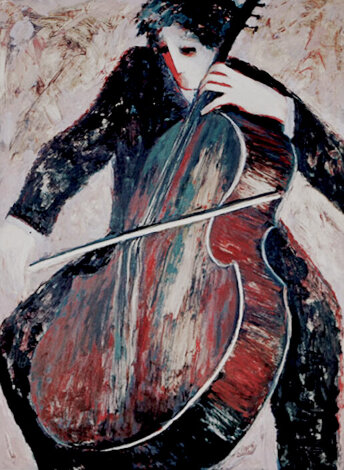 Cellist 2003 - Huge Limited Edition Print - Barbara Wood