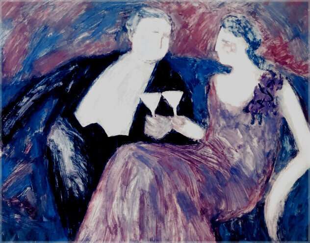 Untitled (Seated Woman) Serigraph 27x24 by Barbara Wood