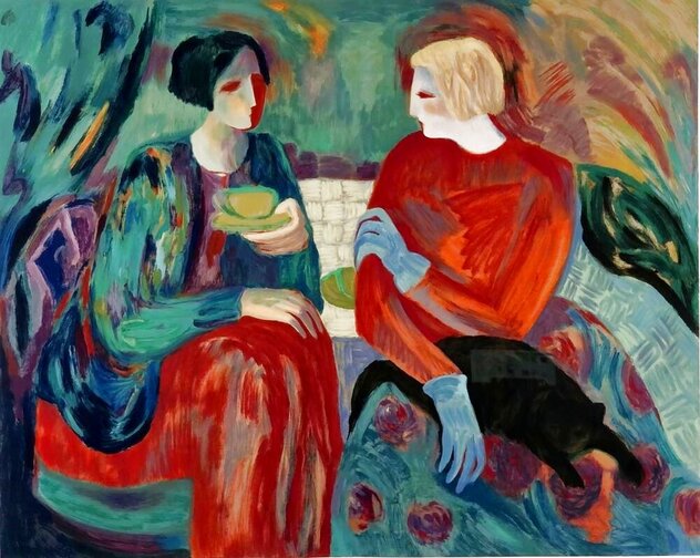 Untitled (Seated Woman) Serigraph 27x24 by Barbara Wood - For Sale