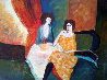 Untitled Two Seated Women 24x36 Original Painting by Barbara Wood - 0