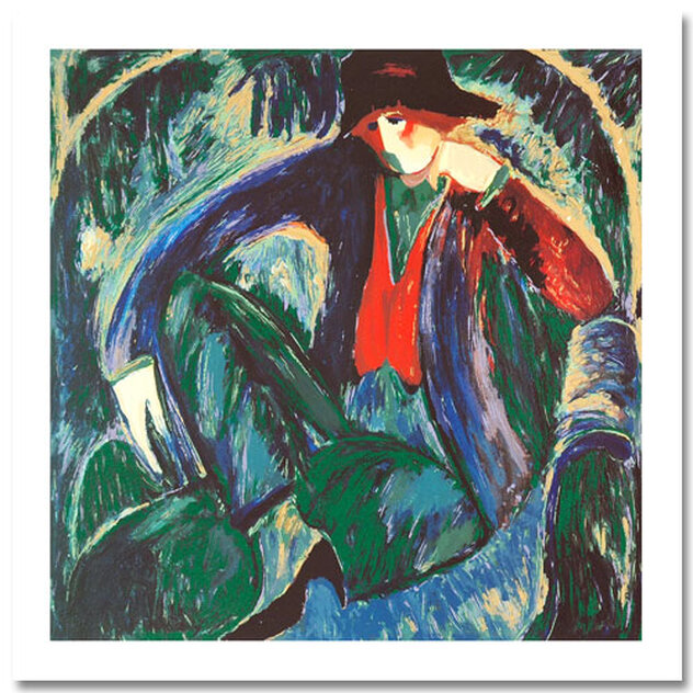 Untitled (Seated Woman) Serigraph 27x24 by Barbara Wood - For Sale