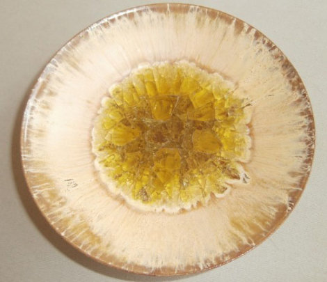 Yellow Glazed Jeweled Unique Ceramic Bowl 1950 6 in Sculpture - Beatrice Wood