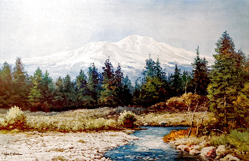Untitled Mountain Landscape 31x43 - Huge Original Painting - Robert Wood