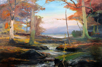 Fall 1979 31x43 Huge Original Painting - Robert Wood Fall 1979 31x43 Huge Original Painting - Robert Wood