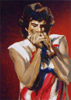 Mick With Harmonica I (Ruby) AP Limited Edition Print - Ronnie Wood (Rolling Stones) Mick With Harmonica I (Ruby) AP Limited Edition Print - Ronnie Wood (Rolling Stones)