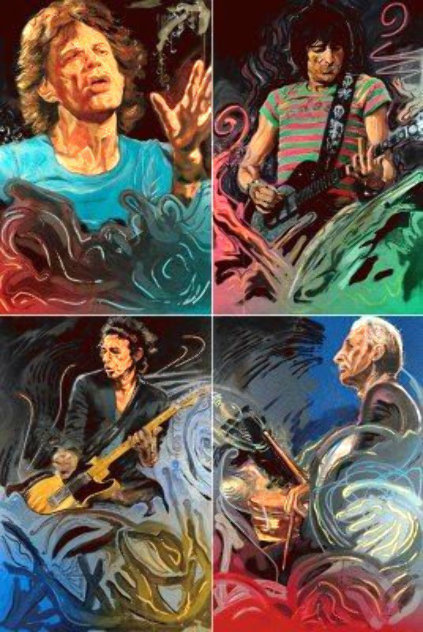 Blue Smoke Suite of 4 2012 Limited Edition Print by Ronnie Wood (Rolling Stones)