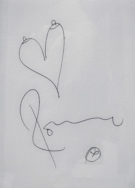 Heart 2010 7x5 Drawing by Ronnie Wood (Rolling Stones)