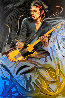 Blue Smoke Keith Embellished - Huge Limited Edition Print by Ronnie Wood (Rolling Stones) - 0