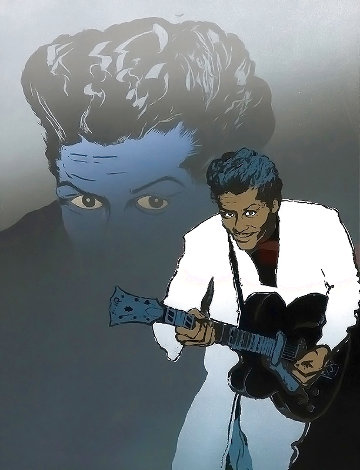 Chuck Berry 2 1988 Limited Edition Print - Ronnie Wood (Rolling Stones)