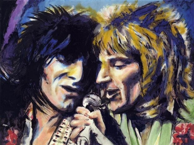 Ronnie and Rod 2005 Limited Edition Screenprint by Ronnie Wood (Rolling ...