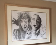 Rod And Al Drawing 46x45 Huge Drawing by Ronnie Wood (Rolling Stones) - 1 Rod And Al Drawing 46x45 Huge Drawing by Ronnie Wood (Rolling Stones) - 1