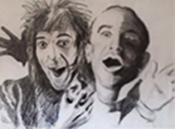 Rod And Al Drawing 46x45 Super Huge Drawing - Ronnie Wood (Rolling Stones) Rod And Al Drawing 46x45 Super Huge Drawing - Ronnie Wood (Rolling Stones)